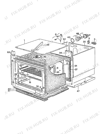 Взрыв-схема плиты (духовки) Electrolux CO1165B2 - Схема узла Oven equipment